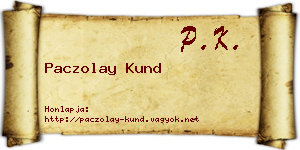 Paczolay Kund névjegykártya